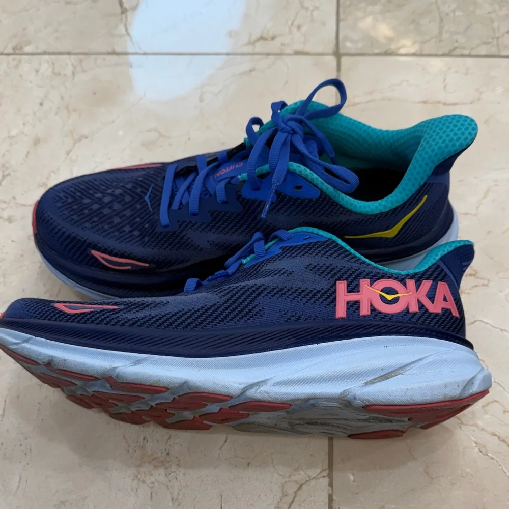 Hoka Navy and Aqua Running Shoes - Picture 4 of 6